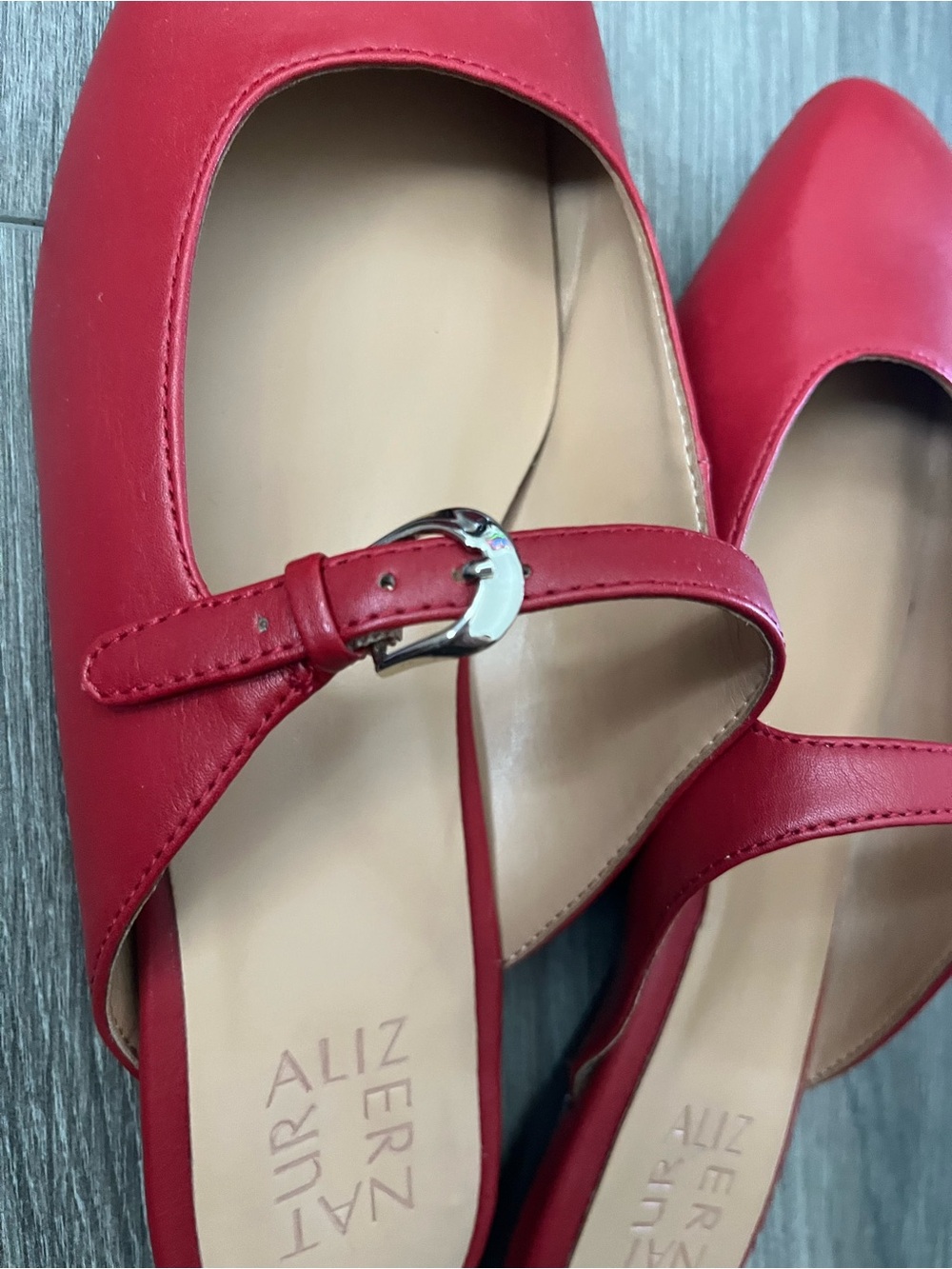 Naturalizer Red Buckle Mary Jane Mules - Picture 3 of 5